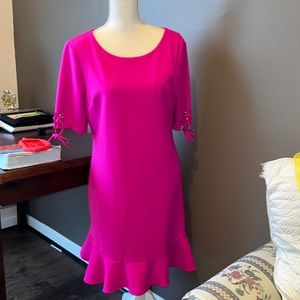Ivanaka trump fuchsia beautiful dress with gold hardware